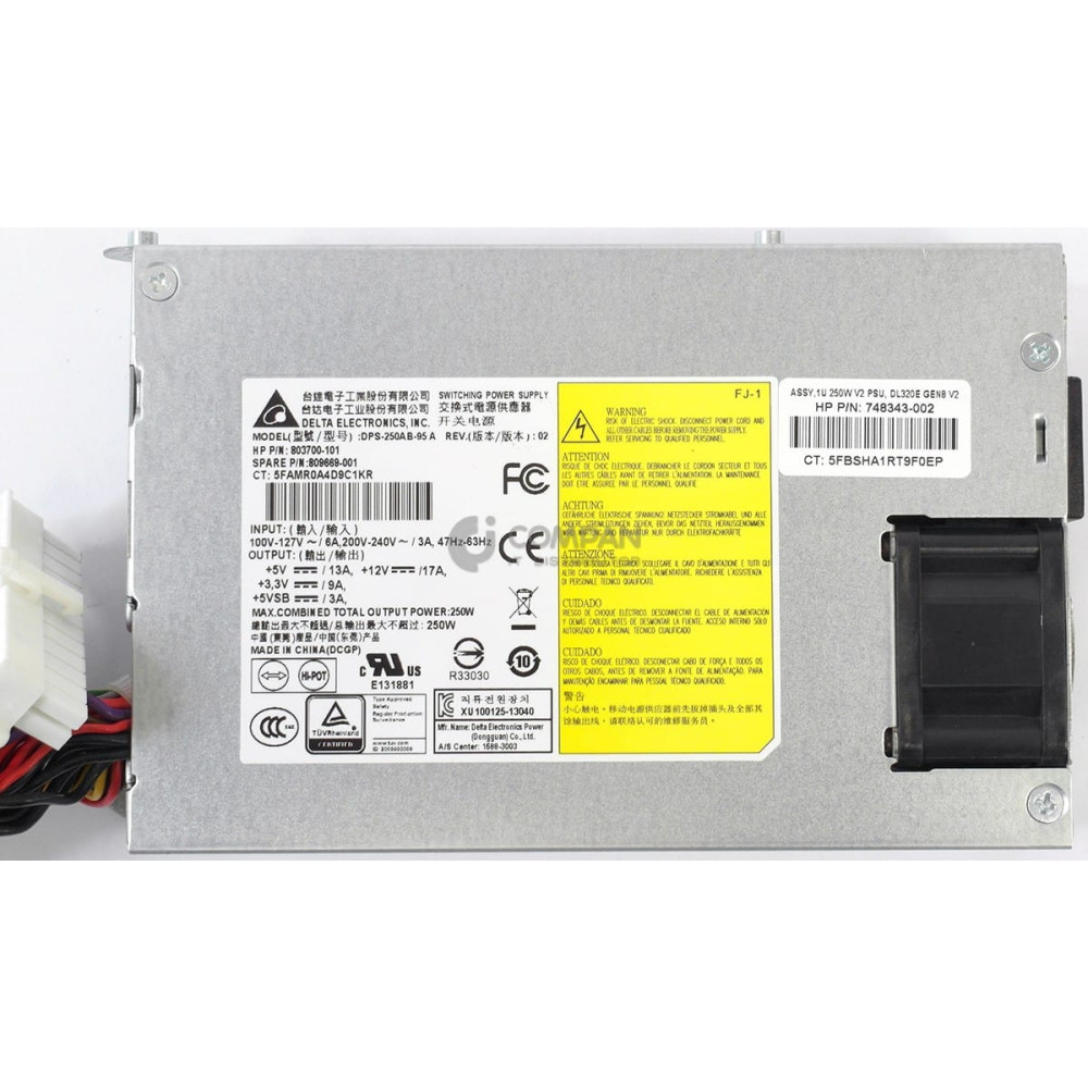 809669-001 HP 250W V2 POWER SUPPLY FOR DL320E G8 803700-101,748343-002,DPS-250AB